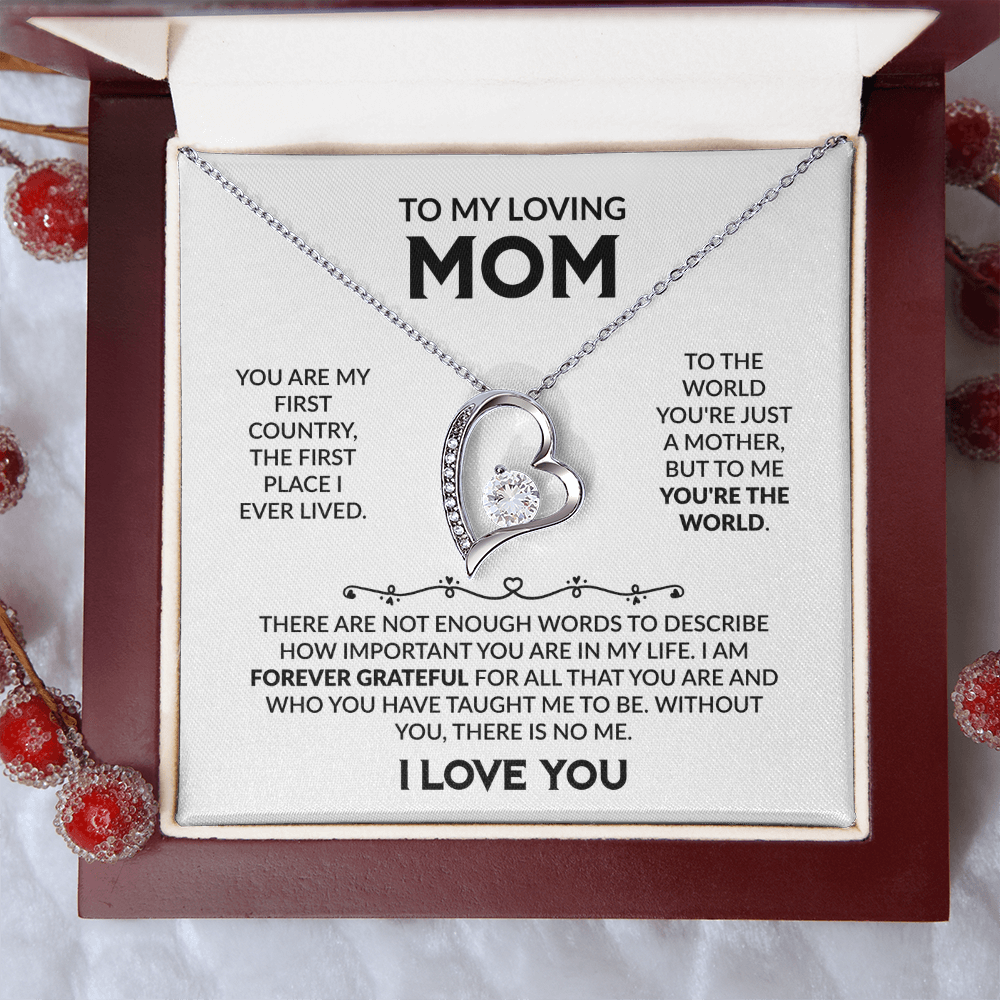 To My Loving Mom Eternal Love Heart Necklace