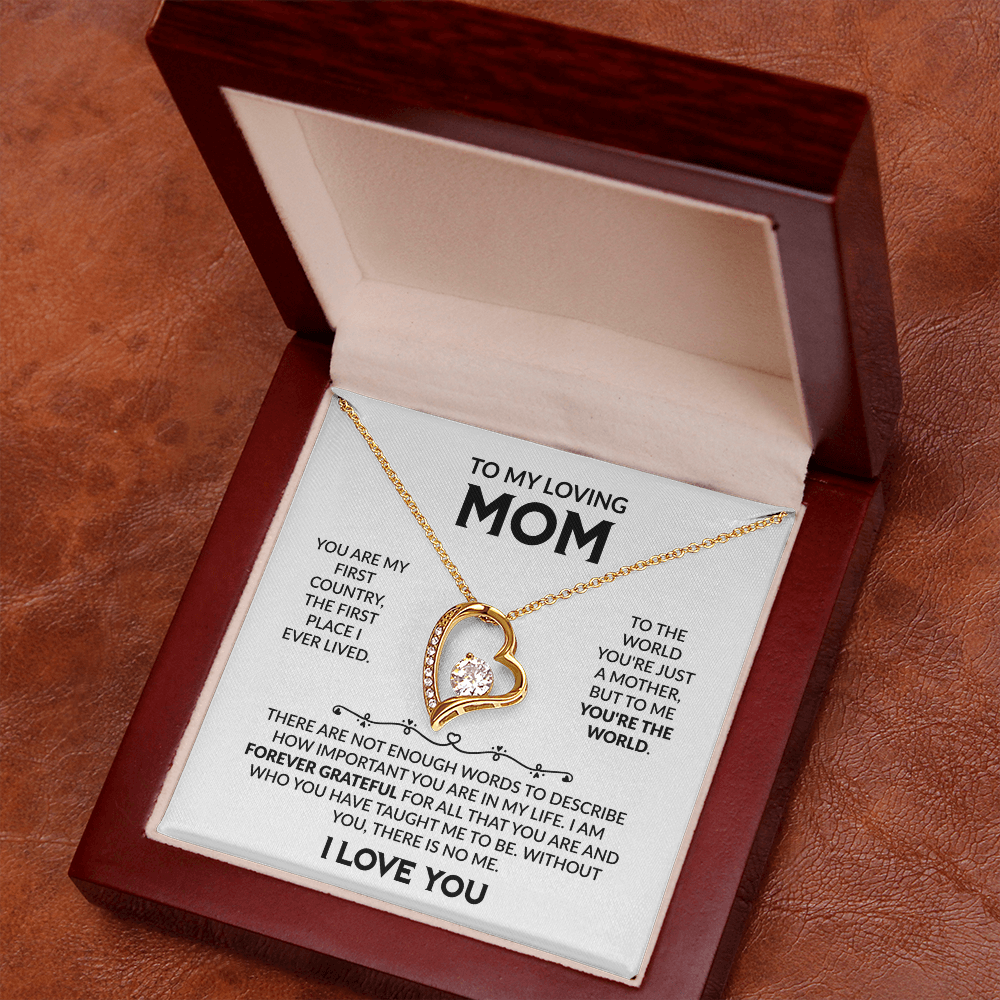 To My Loving Mom Eternal Love Heart Necklace
