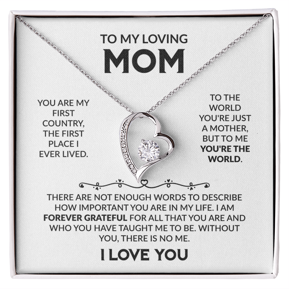 To My Loving Mom Eternal Love Heart Necklace