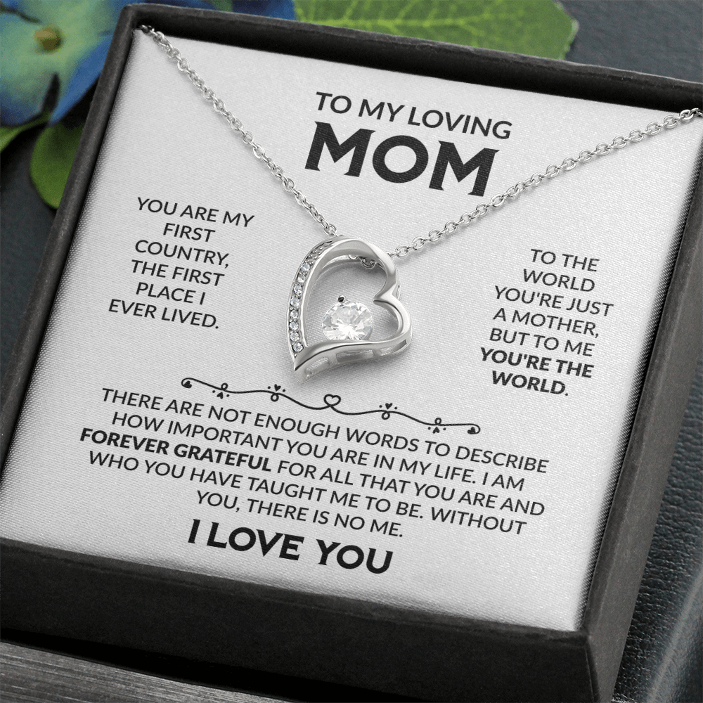 To My Loving Mom Eternal Love Heart Necklace
