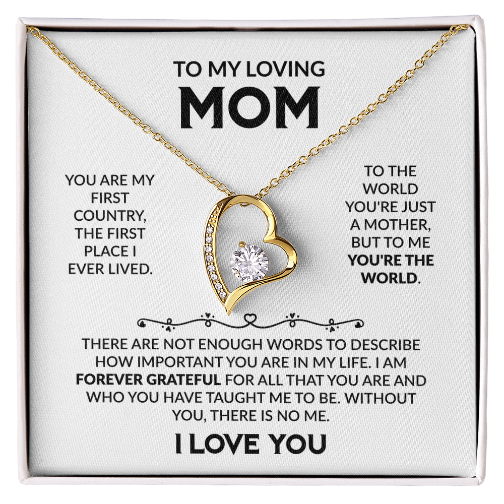 To My Loving Mom Eternal Love Heart Necklace
