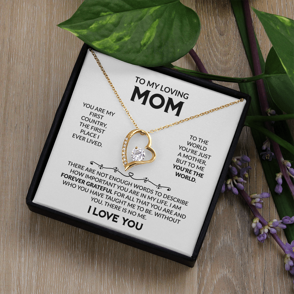 To My Loving Mom Eternal Love Heart Necklace