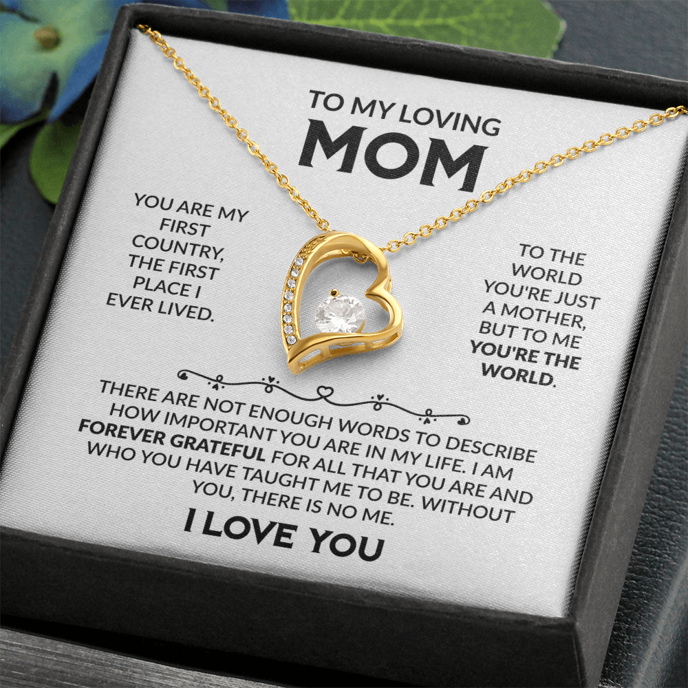 To My Loving Mom Eternal Love Heart Necklace